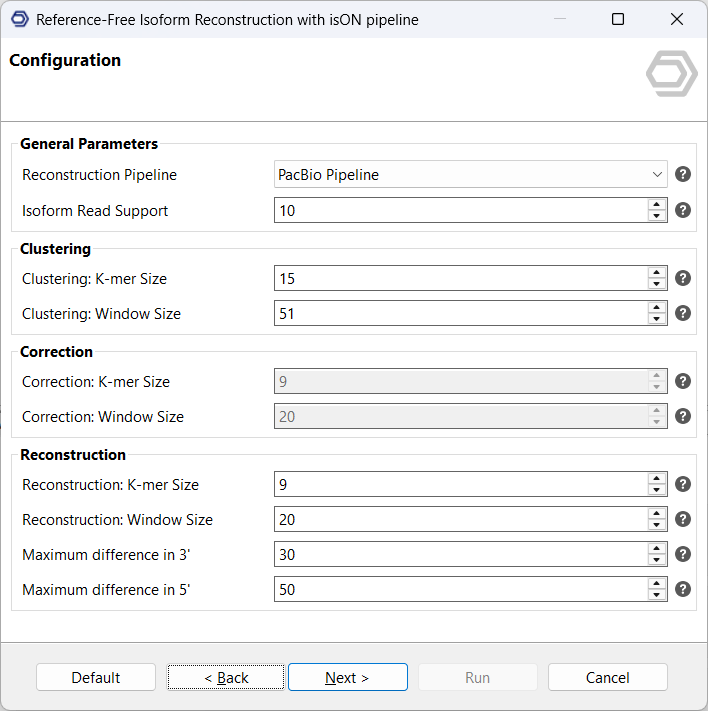 isONpipeline in OmicsBox - Configuration