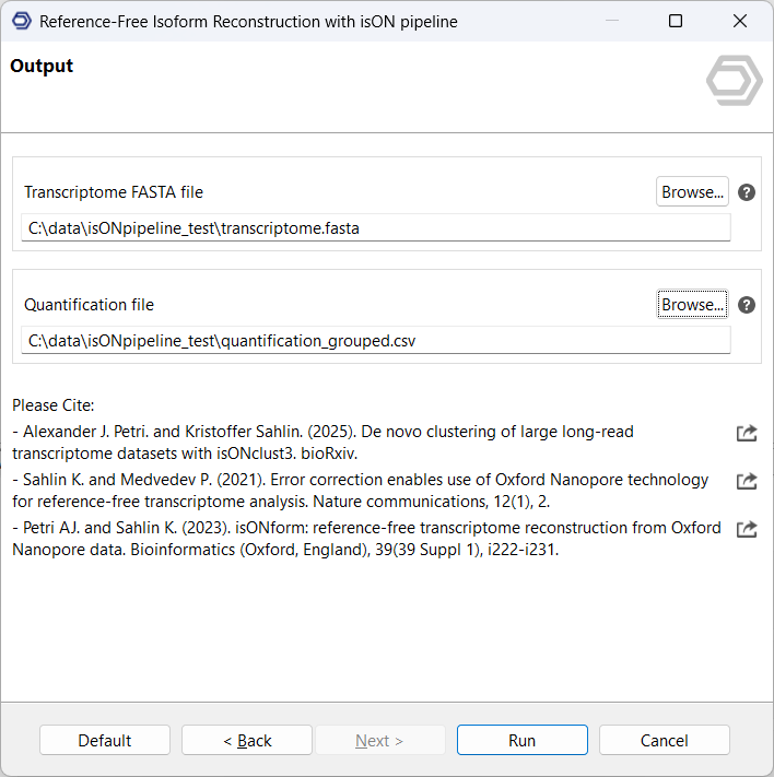 isONpipeline in OmicsBox - Output